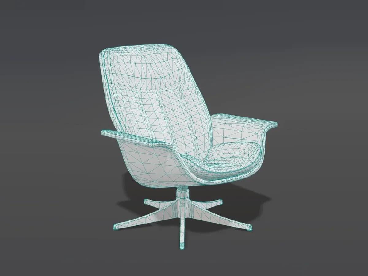 Photoreal 3D furniture model render — Before Editing