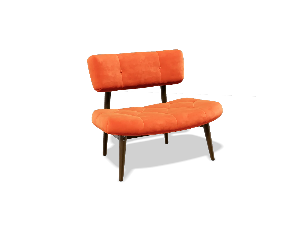 Interaktives 3D-Modell eines Loungesessels aus Samt